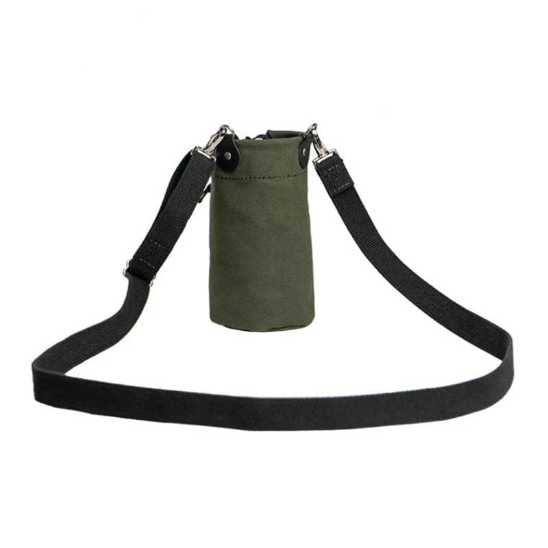 Canvas Water Bottle Holder with Strap