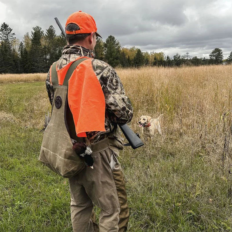 Wax Khaki Upland Game Vest on Model in Field