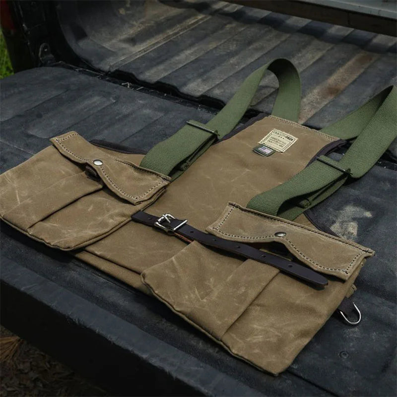 Wax Khaki Upland Game Vest on Truck Bed
