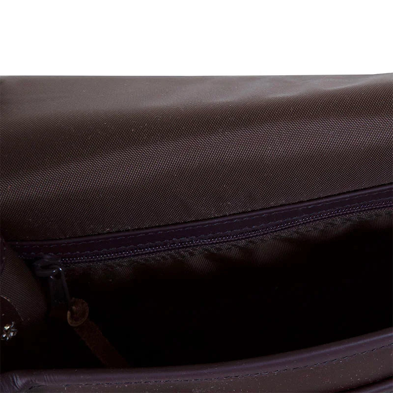 Leather Mini Haversack with full nylon lining showcasing durable craftsmanship by Duluth Pack, ideal for rugged outdoor use and long-lasting performance.