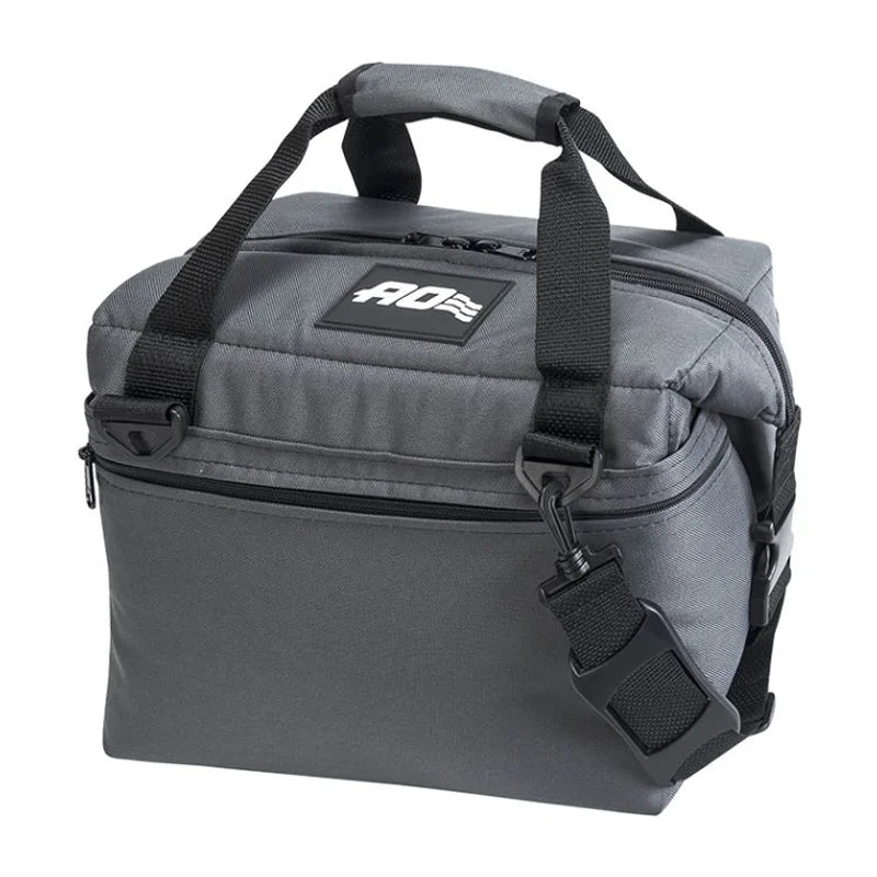 AO Canvas Cooler - 12 Pack in charcoal with white background