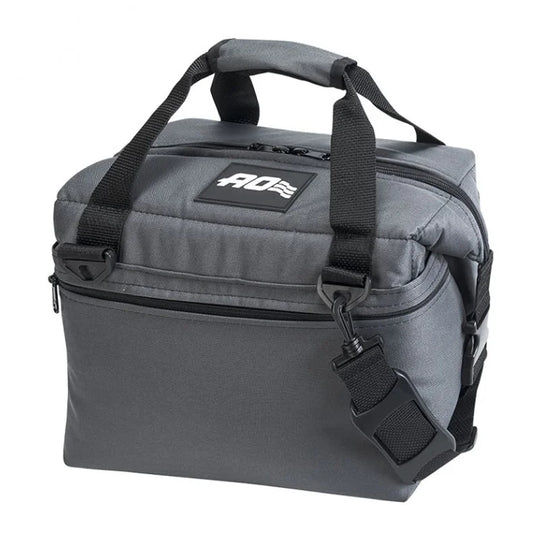 AO Canvas Cooler - 12 Pack in charcoal with white background