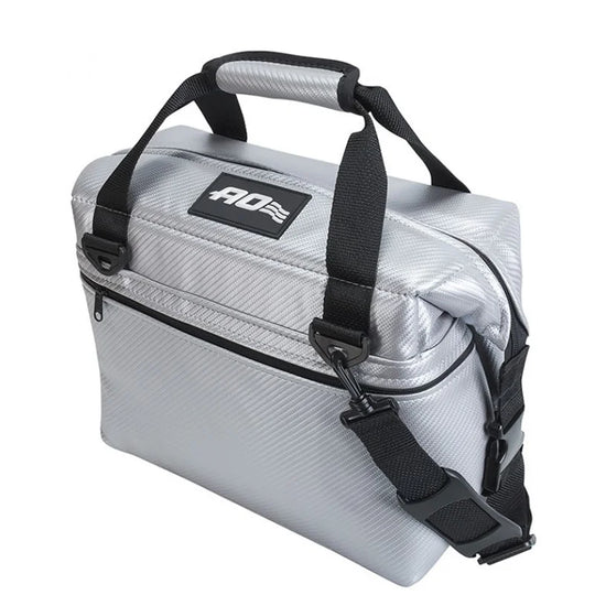 AO Carbon Cooler - 12 Pack in silver with white background