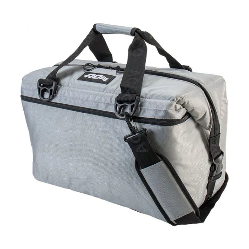 AO Ballistic Cooler - 36 Pack in silver with a white background