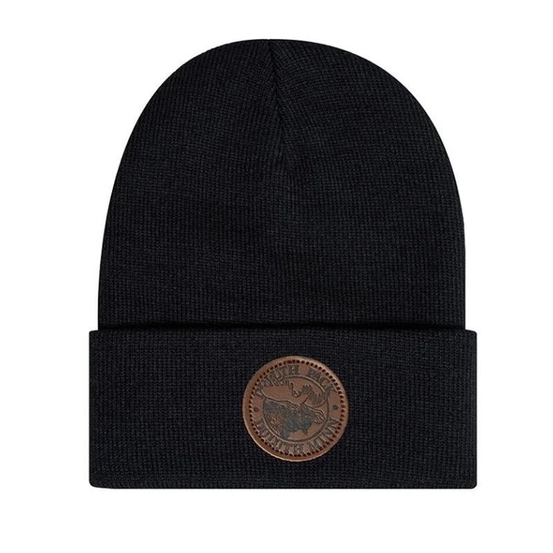 Duluth Pack Logo Beanie in black with a white background