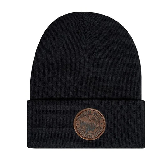 Duluth Pack Logo Beanie in black with a white background