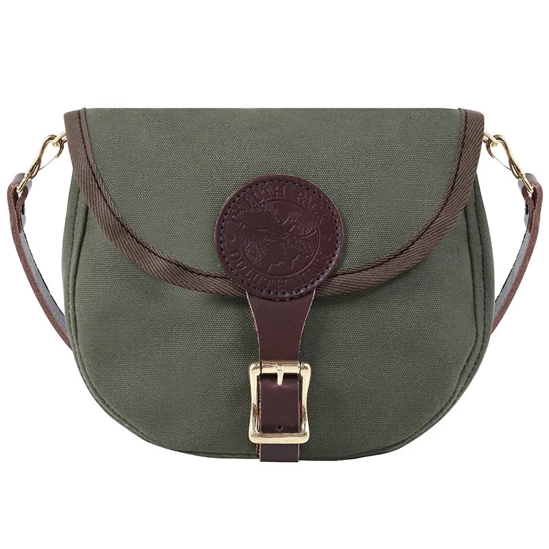 Small Shell Purse in Olive Drab featuring rugged canvas and premium leather strap, designed by Duluth Pack for durable, handcrafted outdoor accessories.