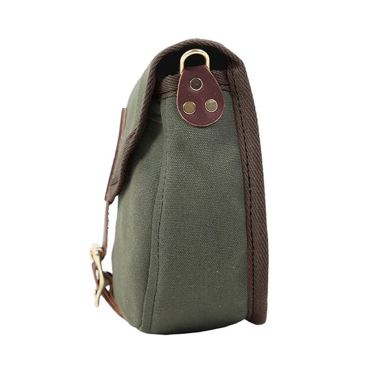 Small Shell Purse in olive drab rugged canvas with premium leather accents by Duluth Pack, designed for durable outdoor use and everyday carry.