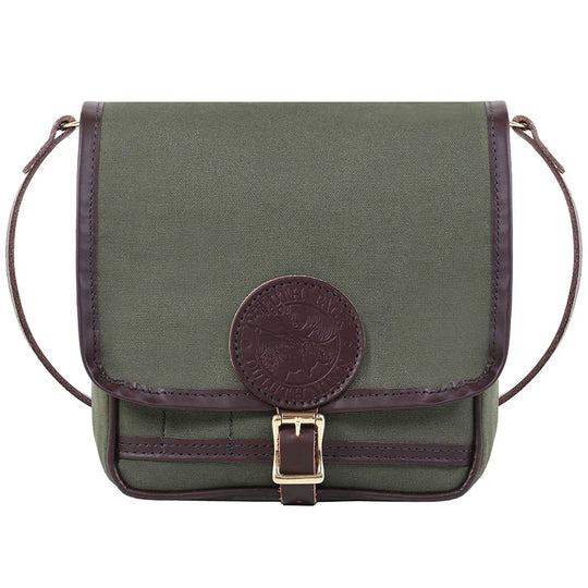 Mini Haversack Purse in Olive Drab with rugged canvas and leather accents, designed for durable everyday use and travel in outdoor settings.