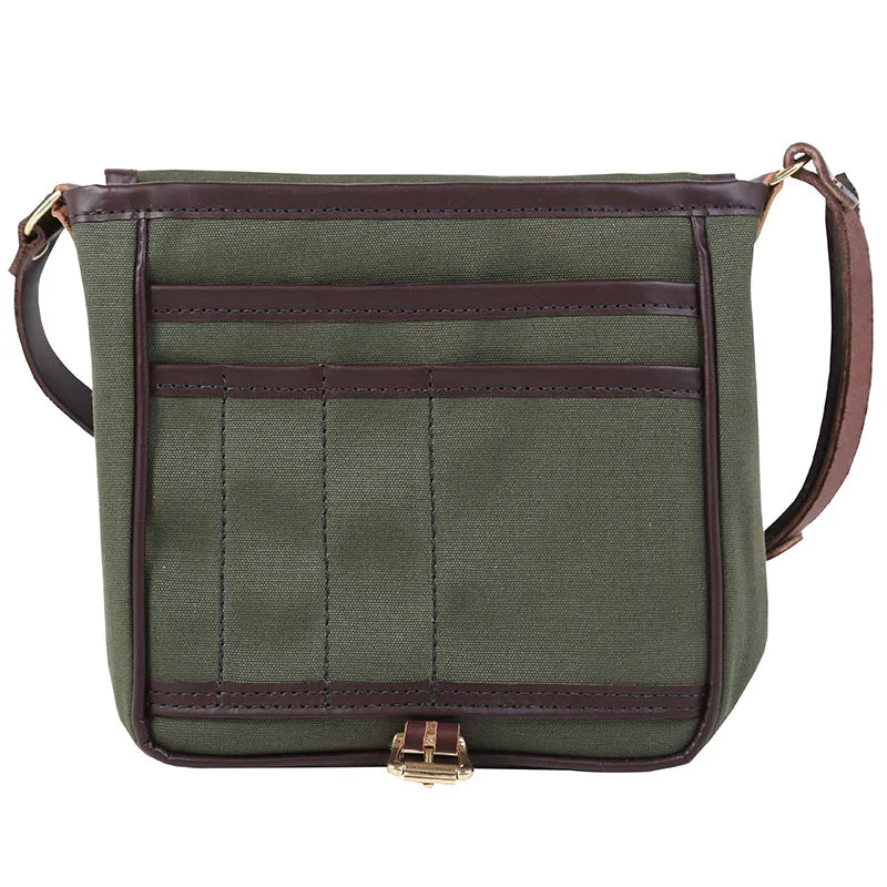 Mini Haversack Purse in Olive Drab featuring rugged 15-ounce canvas and premium leather accents, designed for everyday use and travel.