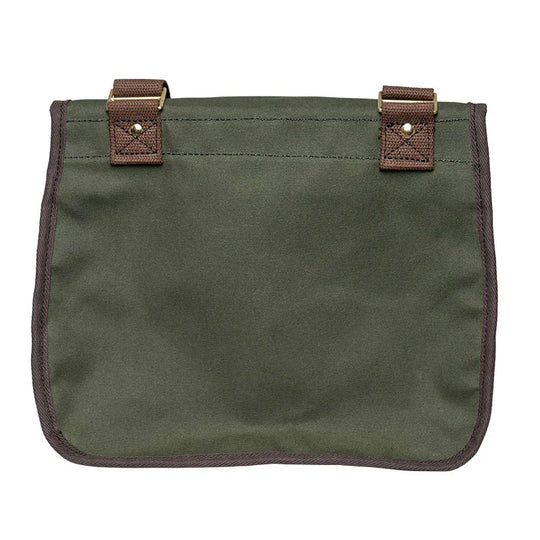 Field Satchel in rugged olive green 15-ounce canvas with durable leather accents, designed by Duluth Pack for reliable outdoor use