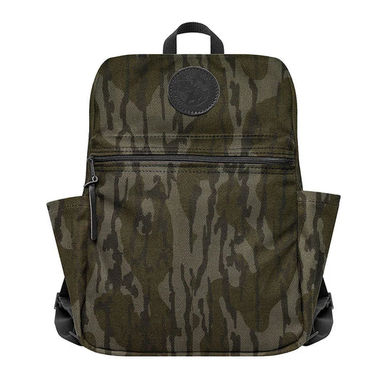 NEW Standard Backpack in Mossy Oak Bottomland Camo, a durable handmade canvas pack designed for rugged outdoor use by Duluth Pack.