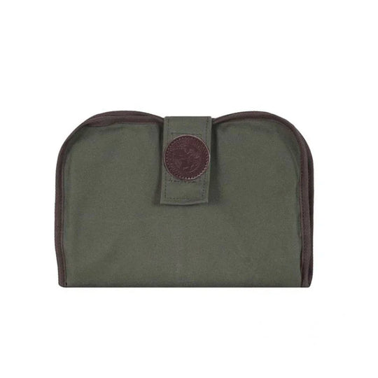 Pistol Cleaning Pad in olive drab with rugged canvas and leather trim, designed for durable care of firearms and outdoor gear by Duluth Pack.