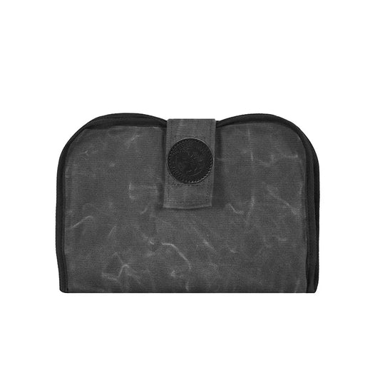 Pistol Cleaning Pad in waxed grey canvas with durable construction and leather accents, designed for rugged outdoor use and firearm care by Duluth Pack.