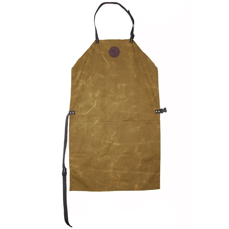 Canvas Apron in Waxed Khaki