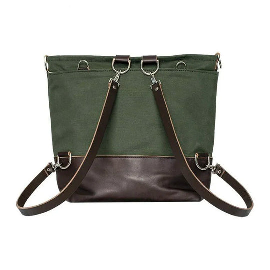 Convertible Jet-Setter Tote in Olive Drab Back Straps