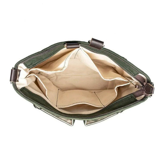 Convertible Jet-Setter Tote in Olive Drab Open Pockets