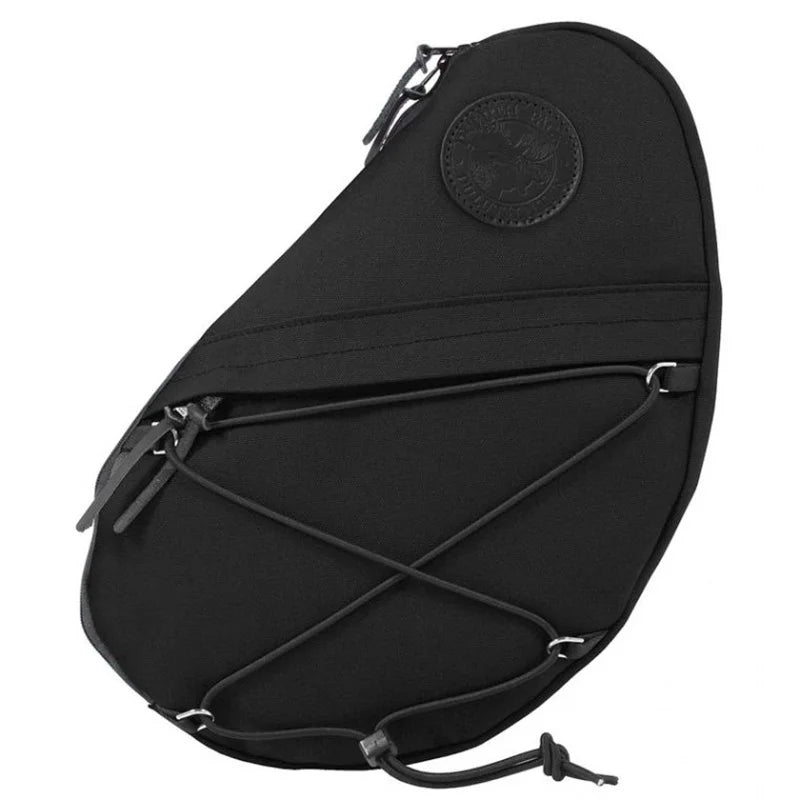 Sling Pack in black featuring hand-constructed durable canvas with rugged outdoor design, ideal for versatile everyday use and adventure by Duluth Pack.