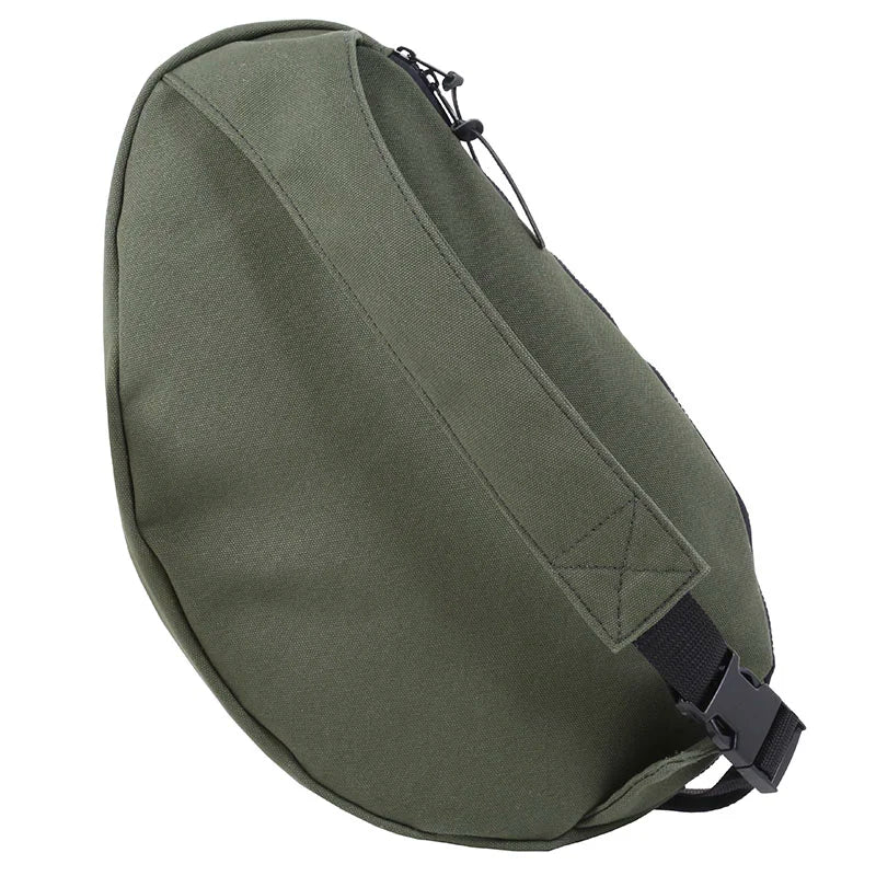 Sling Pack in Olive Drab featuring durable hand-constructed 15 oz. canvas with adjustable strap, designed for rugged outdoor use and long-lasting performance.