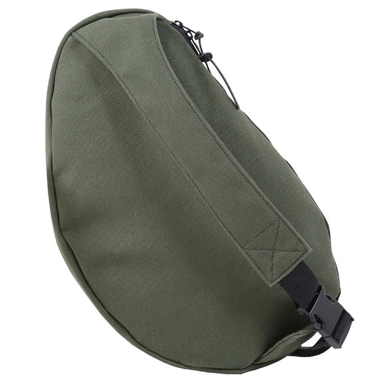 Sling Pack in Olive Drab featuring durable hand-constructed 15 oz. canvas with adjustable strap, designed for rugged outdoor use and long-lasting performance.