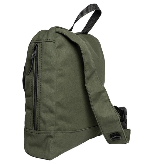 Blind Bag in Olive Drab with rugged canvas construction and side zipper pocket, designed by Duluth Pack for durable outdoor use and functional hunting gear.