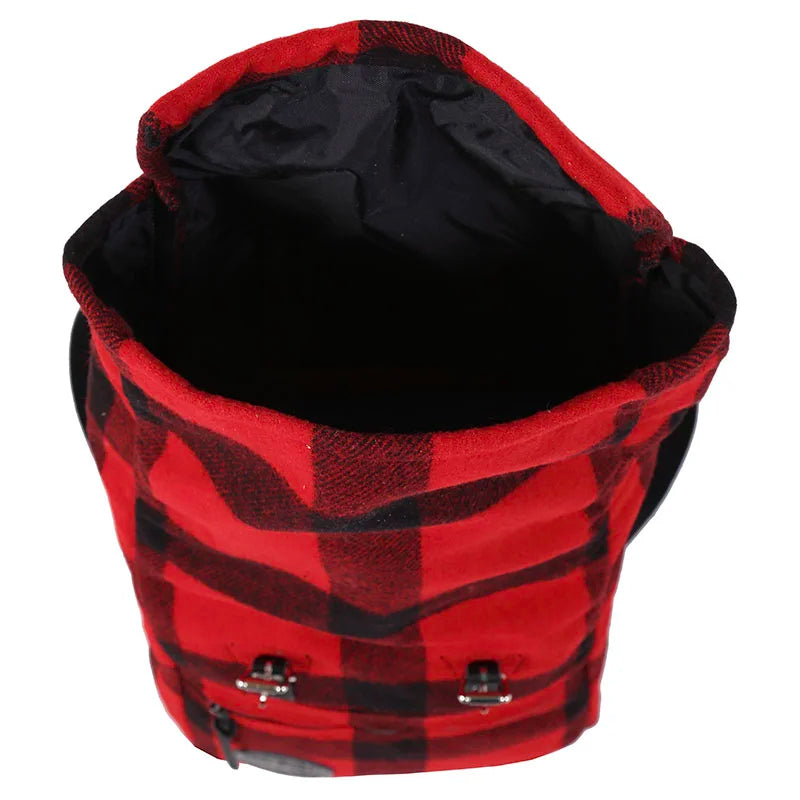 Classic Wool Roll-Top Scout Pack Open Flap