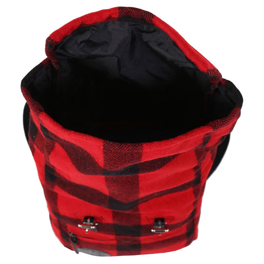 Classic Wool Roll-Top Scout Pack Open Flap