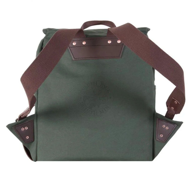 Laptop Scoutmaster in Olive Drab featuring handmade canvas and leather straps by Duluth Pack, designed for rugged outdoor use and everyday carry.