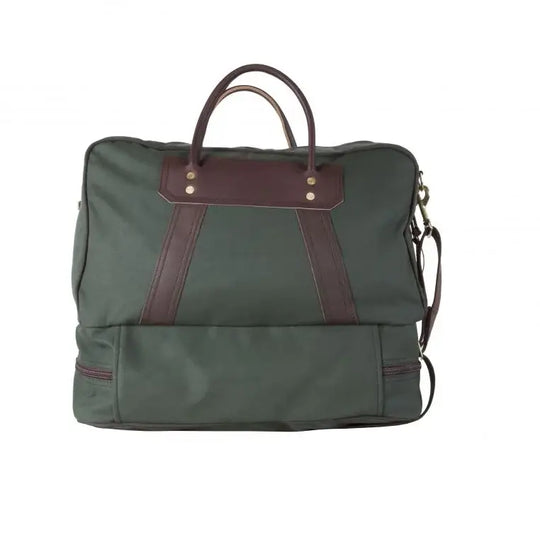 The Boot Duffel In Olive Drab Green As Seen From The Back On A White Background