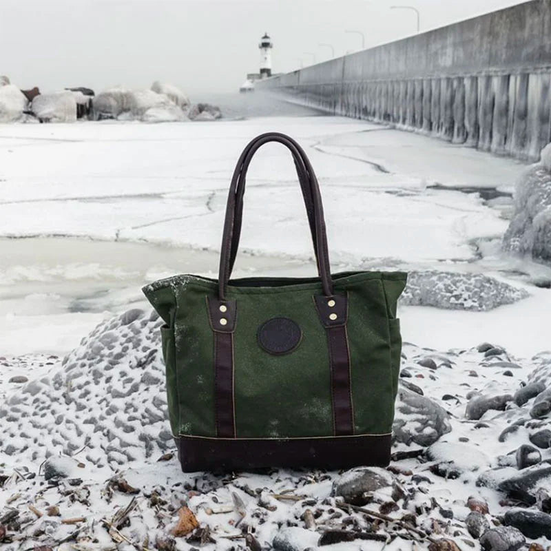 Highlander Tote in Winter by Lighthouse
