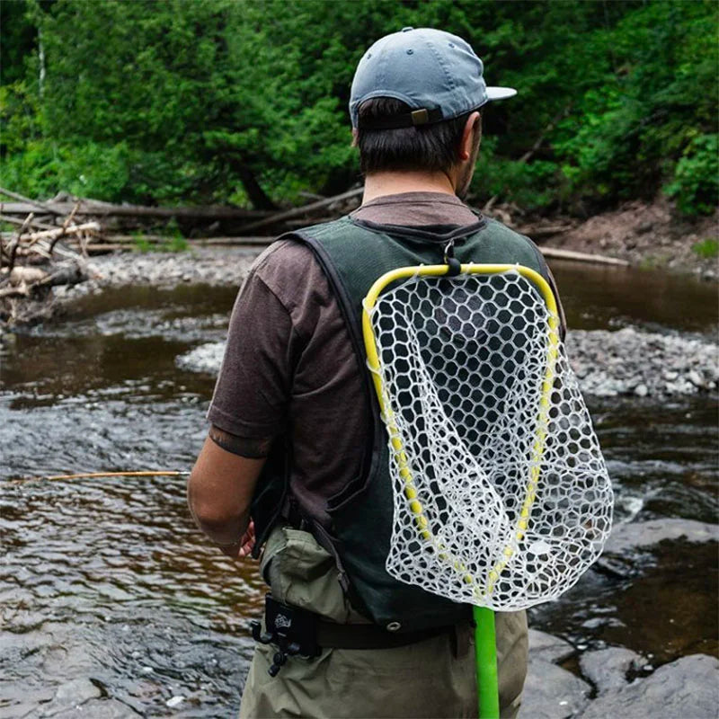 Fly Vest on a model with net