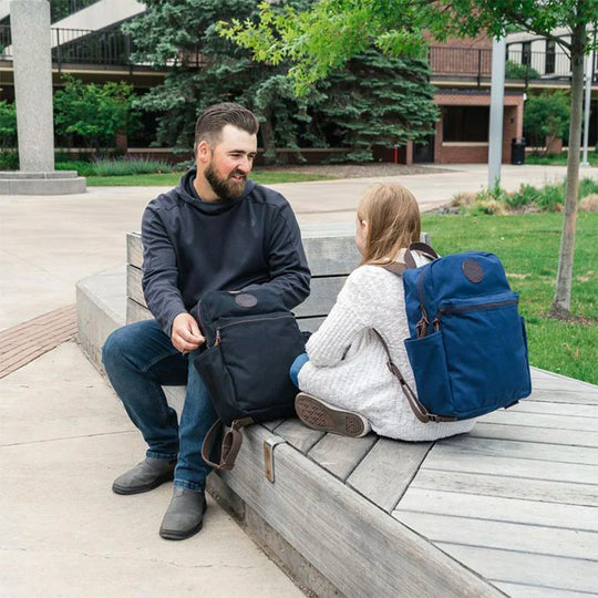 Man Giving Child Standard Backpack
