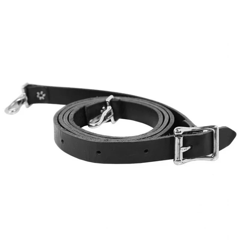 Detachable Black Leather Strap with Nickel Hardware