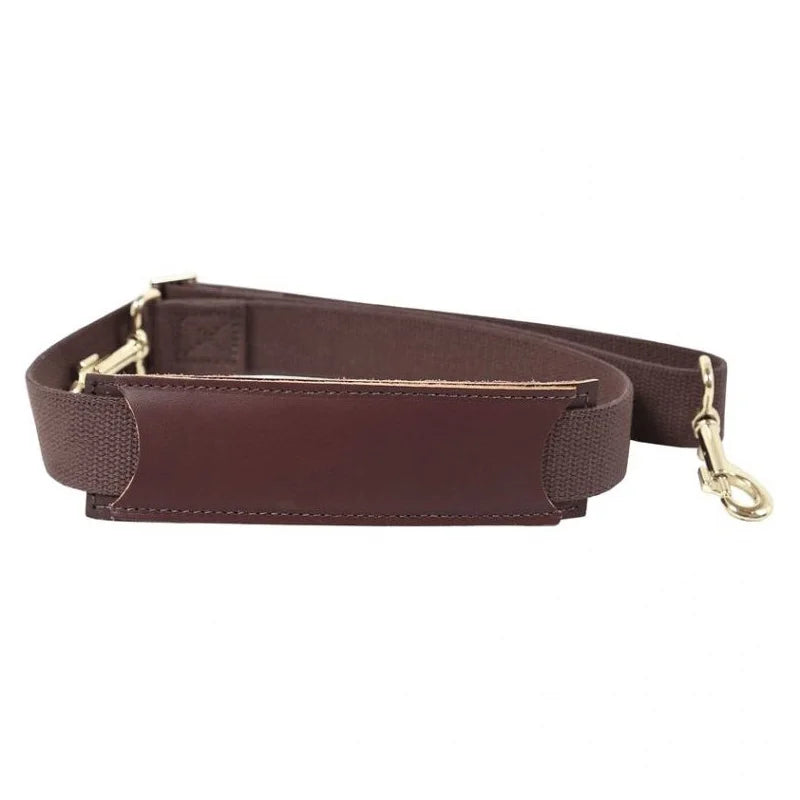 Detachable Cotton Web Shoulder Strap with Pad with a white background