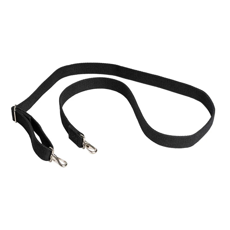 1" Cotton Web Shoulder Strap in black cotton with metal clips, designed for versatile outdoor use with bags and accessories by Duluth Pack.