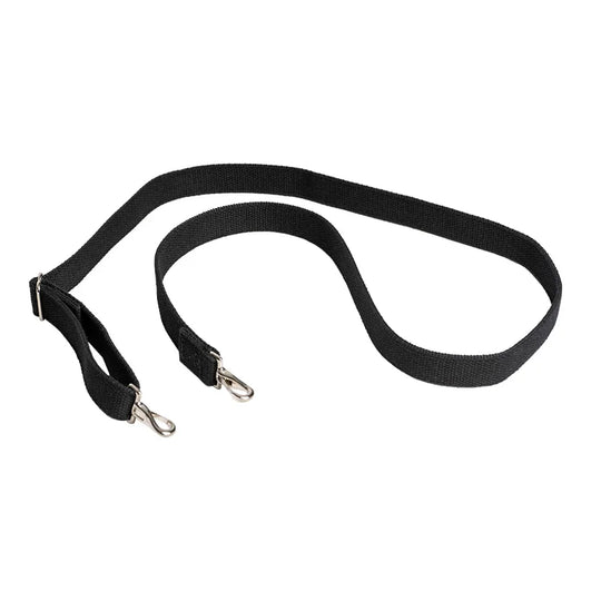 1" Cotton Web Shoulder Strap in black cotton with metal clips, designed for versatile outdoor use with bags and accessories by Duluth Pack.