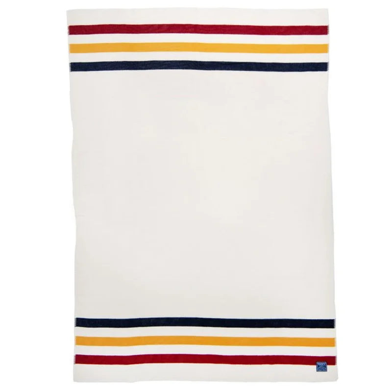 Faribault Frontier Blanket in color Bone with a white background