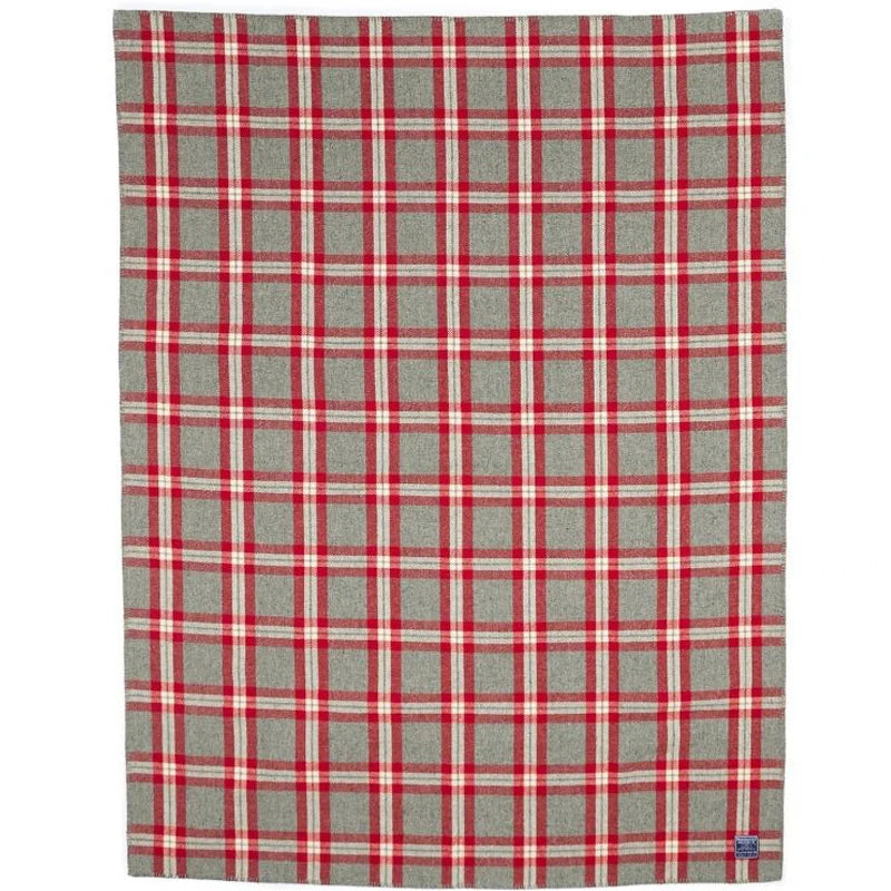 Faribault Minnehaha Blanket in red with a white background