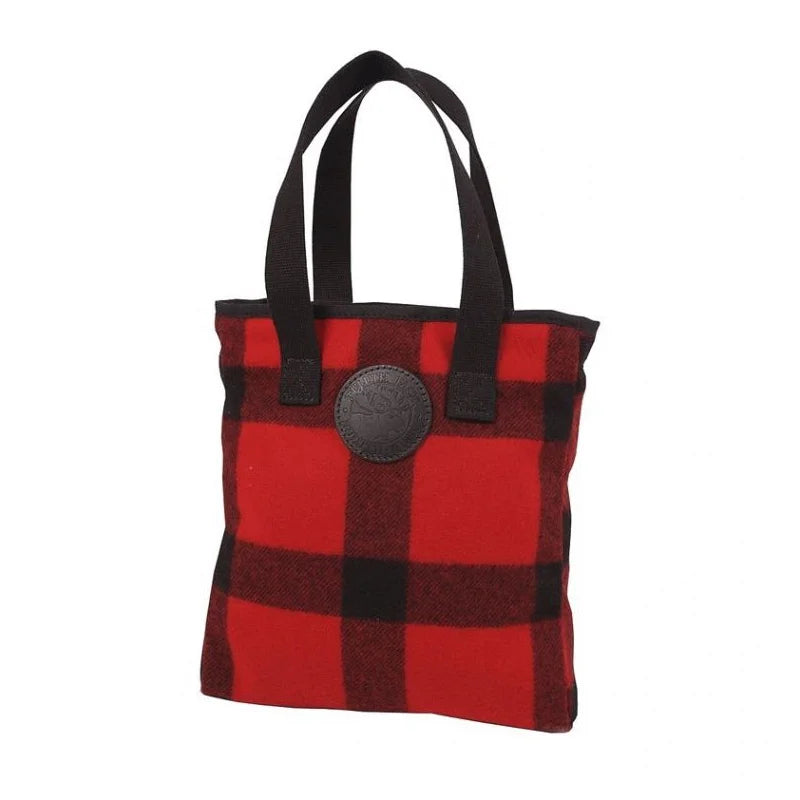 Classic Wool Promo Tote - Box Style in red and black with a white background
