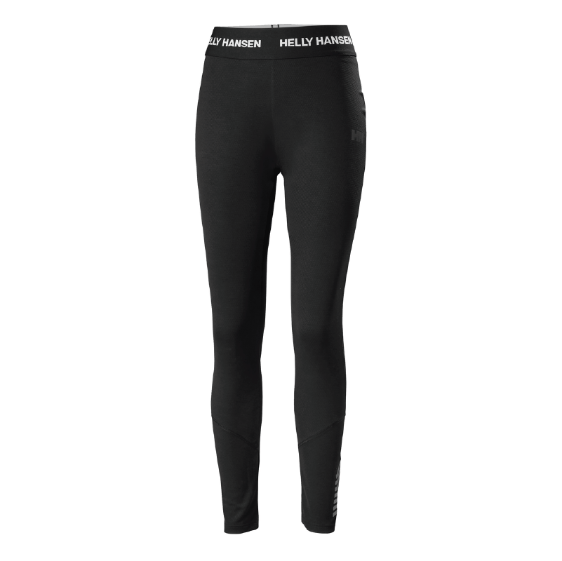 Helly Hansen Women's Life Active Pant in black with branded waistband, designed for outdoor performance and active wear, by HELLY HANSEN (U.S.) INC.