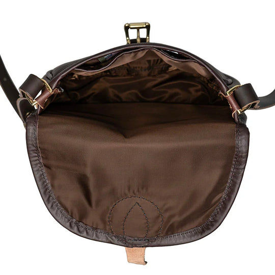 Small Leather Shell Purse featuring premium leather and full nylon lining, showcasing durable craftsmanship by Duluth Pack for rugged outdoor use.