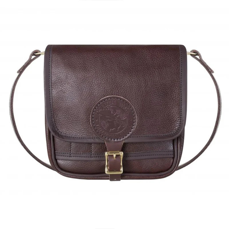 Leather Mini Haversack in premium American cowhide leather with brass buckle, designed by Duluth Pack for durable and stylish everyday outdoor use.