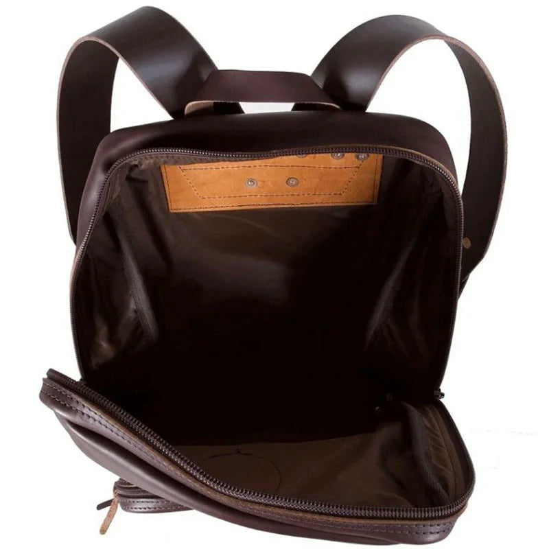 Leather Large Standard Backpack Open Compartment