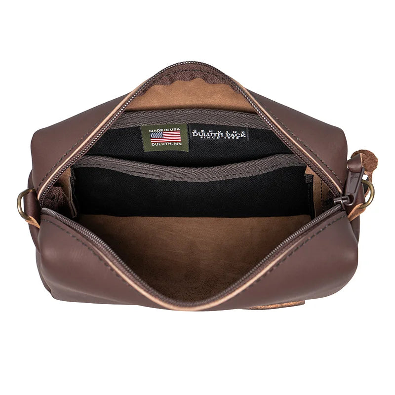 Leather Riverwalk Purse Open with Inside Pockets