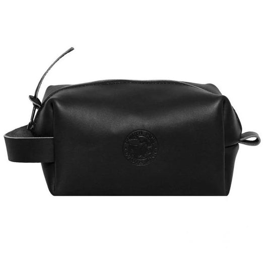 Leather Travel Kit Bag in Black