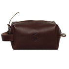 Leather Travel Kit Bag in Brown