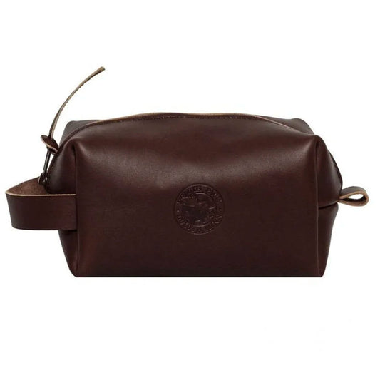 Leather Travel Kit Bag in Brown