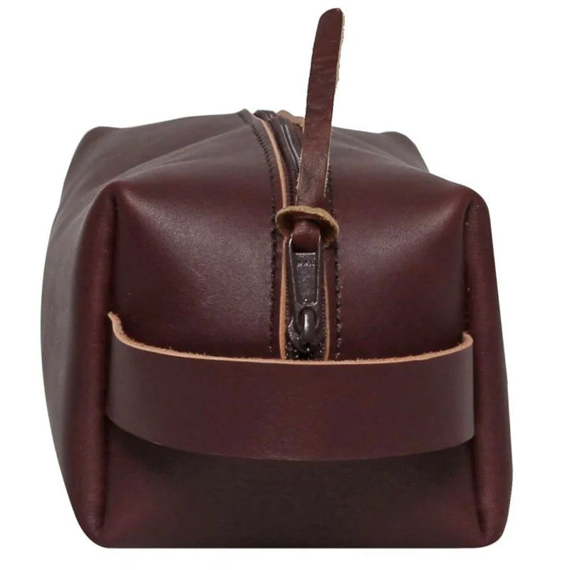 Leather Travel Kit Bag Side Handle