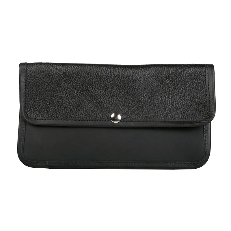 Elite Series Leather Clutch in Pebbled Black