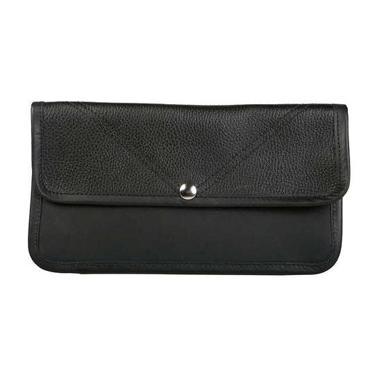 Elite Series Leather Clutch in Pebbled Black